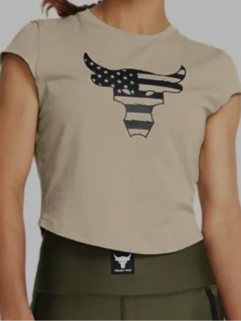 Sand Short Sleeve Logo Crop Tee
